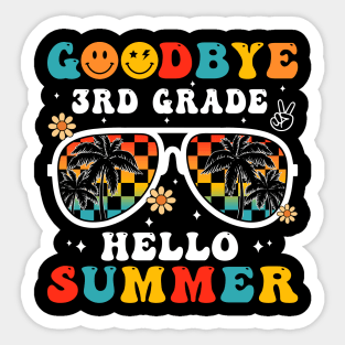 Goodbye 3rd Grade Hello Summer Groovy Retro Last Day Of School Sticker
